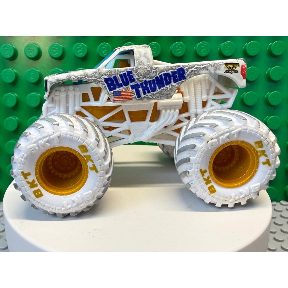 Monster Jam Blue Thunder Gears and Galaxies White 1:64 Diecast Monster Truck